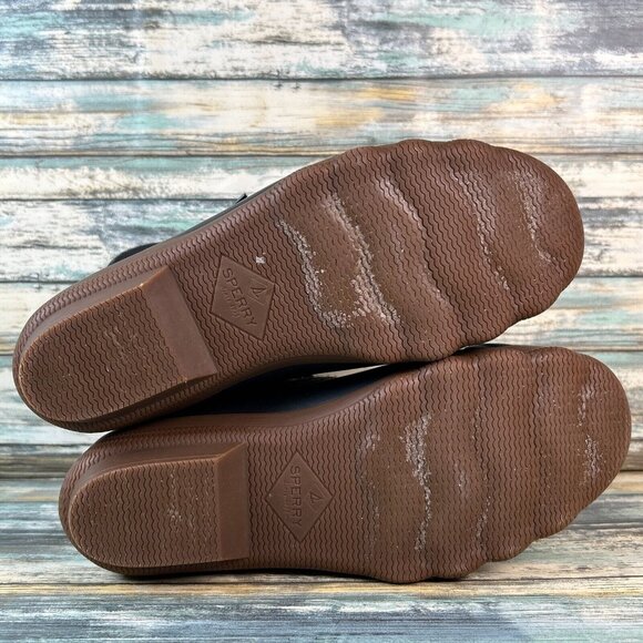 Sperry Womens 7.5M Waterproof Rain Boot Black Gray Plaid Zip Up Winter Booties - Picture 8 of 13